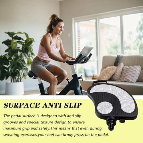 Lansls 1 Pair of Exercise Bike Pedals with Durable PVC Straps, 9/16" Thread, Fixed Pedals for Cycling, Non-Slip Surface, Indoor Exercise Bike - Image 5