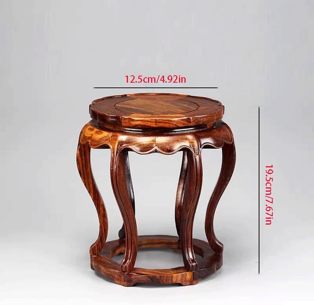 MIROOOO スタチューベース 花瓶スタンド 無垢材 ブラケット オーナメント、木彫りのベース、無垢材 ラウンド 小さなフラワース