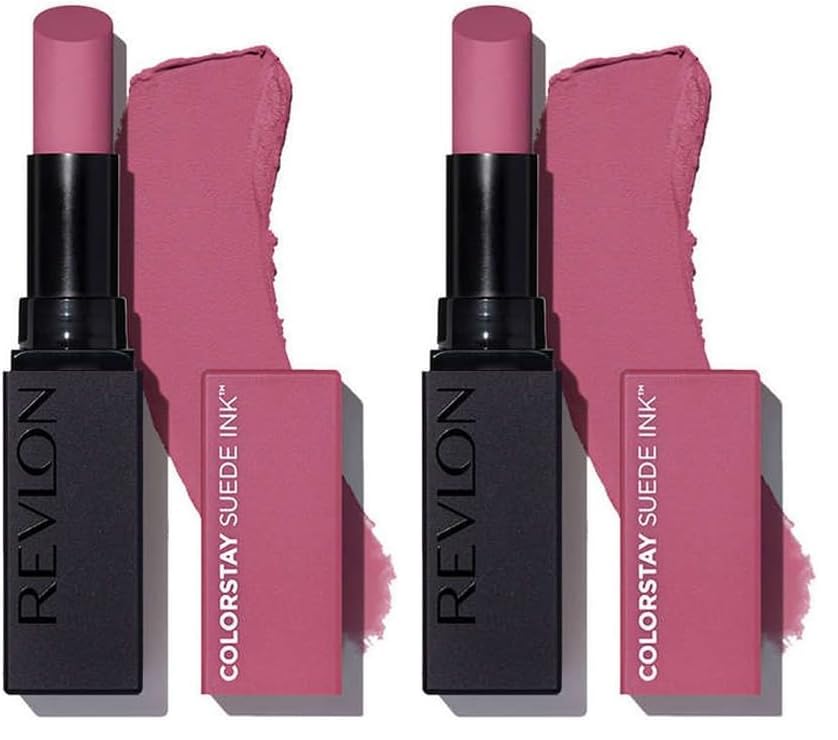 Image of REVLON ColorStay Suede INK Lipstick, Waterproof, Longwear, Transfer proof, Antioxidant-rich Vitamin E, With Vegan Formula made without parabens, In Charge - 009 (Pack of 2)