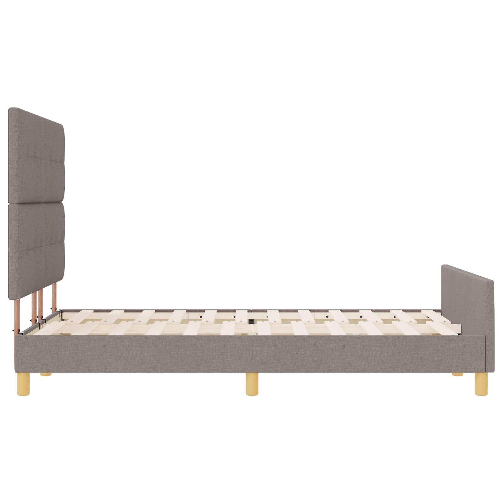 Telaio letto 160 x 200 cm, imbottito, robusto telaio in legno con testiera, mobili per camera da letto