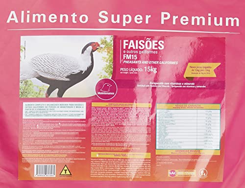 RAÇÃO MEGAZOO EXTRUSADA FAISOES MANUTENCAO (FM 15) 15KG