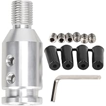 Shift Knob Adapter, Automotive Gear Manual Transmission Non Threaded Shifters Kit Universal Car Aluminum Alloy Racing Replacement Retainer with Screw Wrench Rubber Accessory Parts Manual Silver