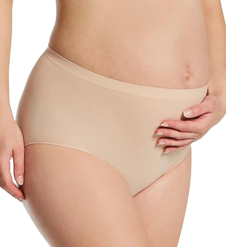 PLAYTEX Women's 2 Pack Over the Belly Maternity Brief Panty, Café Au Lait, X-Large