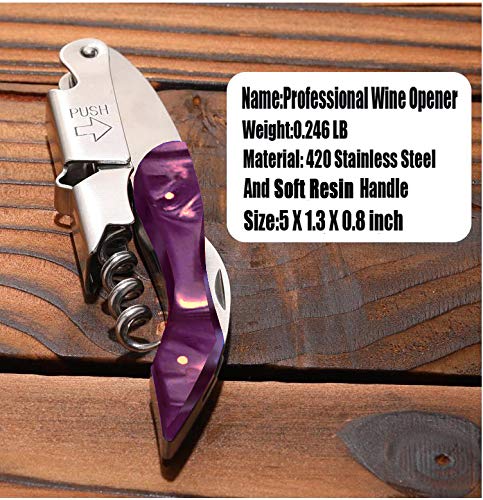 Professional Waiter Corkscrew Wine Key for Bartenders Set of 3,With Natural Resin Handle Stainless Steel Handle Wine Opener for Bar Restaurant Waiters, Sommelier, Bartend