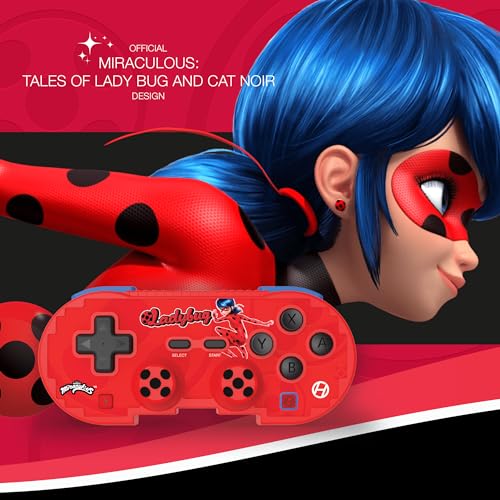 Image of Hyperkin Pixel Art Bluetooth Controller - Official Miraculous Ladybug Limited Edition, Wireless Gamepad for Nintendo Switch, PC, Mac, Android, iOS, Steam Deck, Amazon Luna, Tesla