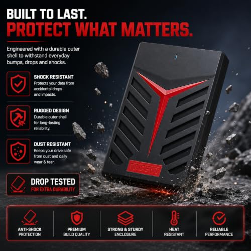 Image of MAYUMI Trident 1 TB Hi-Speed Portable Hard Drive, Type-C and USB 3.0, 2-in-1 Mobile and PC Compatible, Heavy Duty Ultra Slim HDD (Trident, 1 TB)