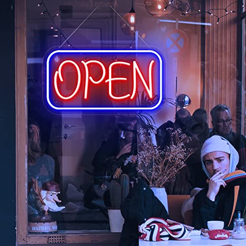Neon Open Sign, Open Signs For Business, 16.5"X 8.4" Open Sign Led, Open Signs For Business Window With Adjustable Brightness, Open Neon Sign, Powered By Usb With On/Off Switch #TOP3