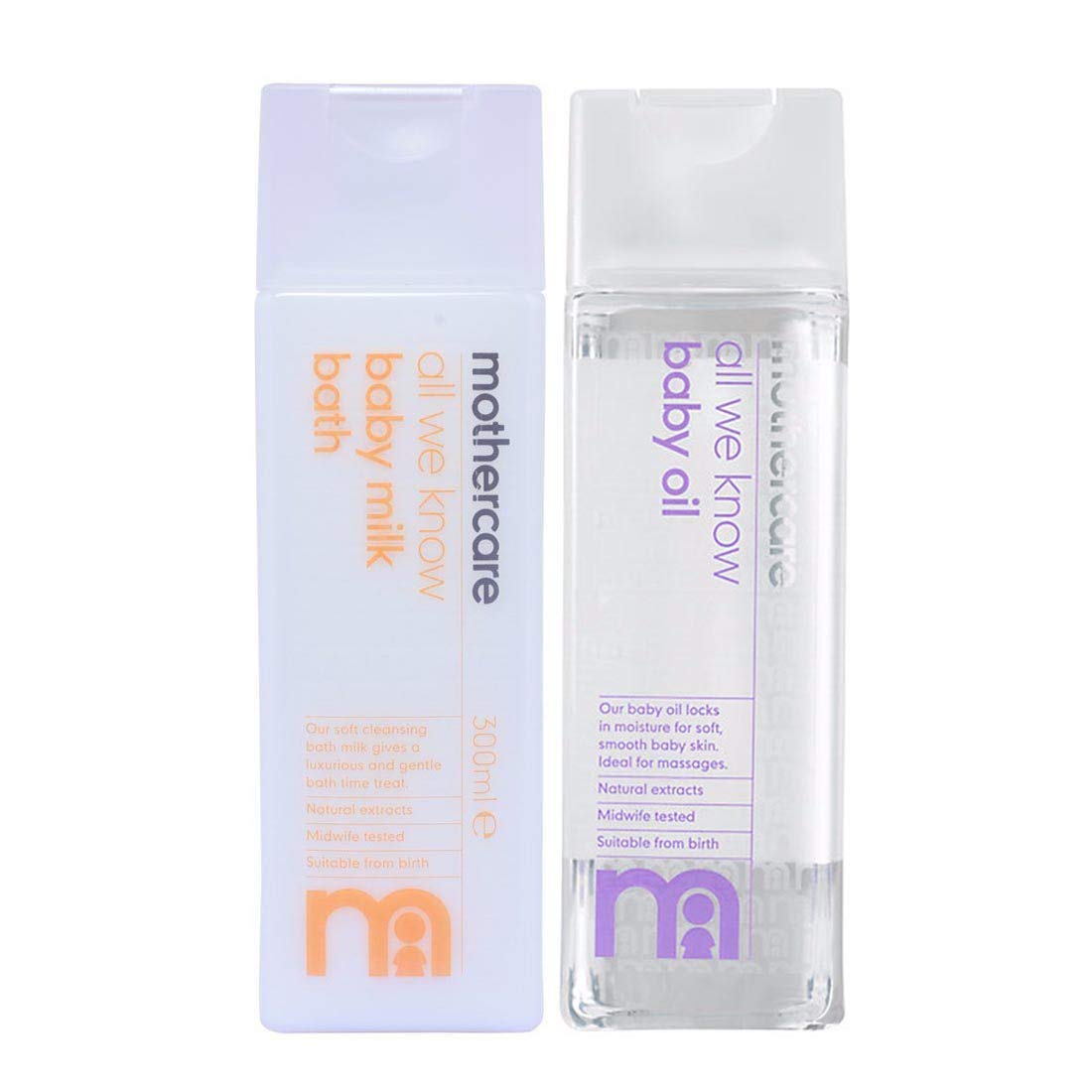 Mothercare All We Know Baby Milk Bath with Baby Oil, 300 ml