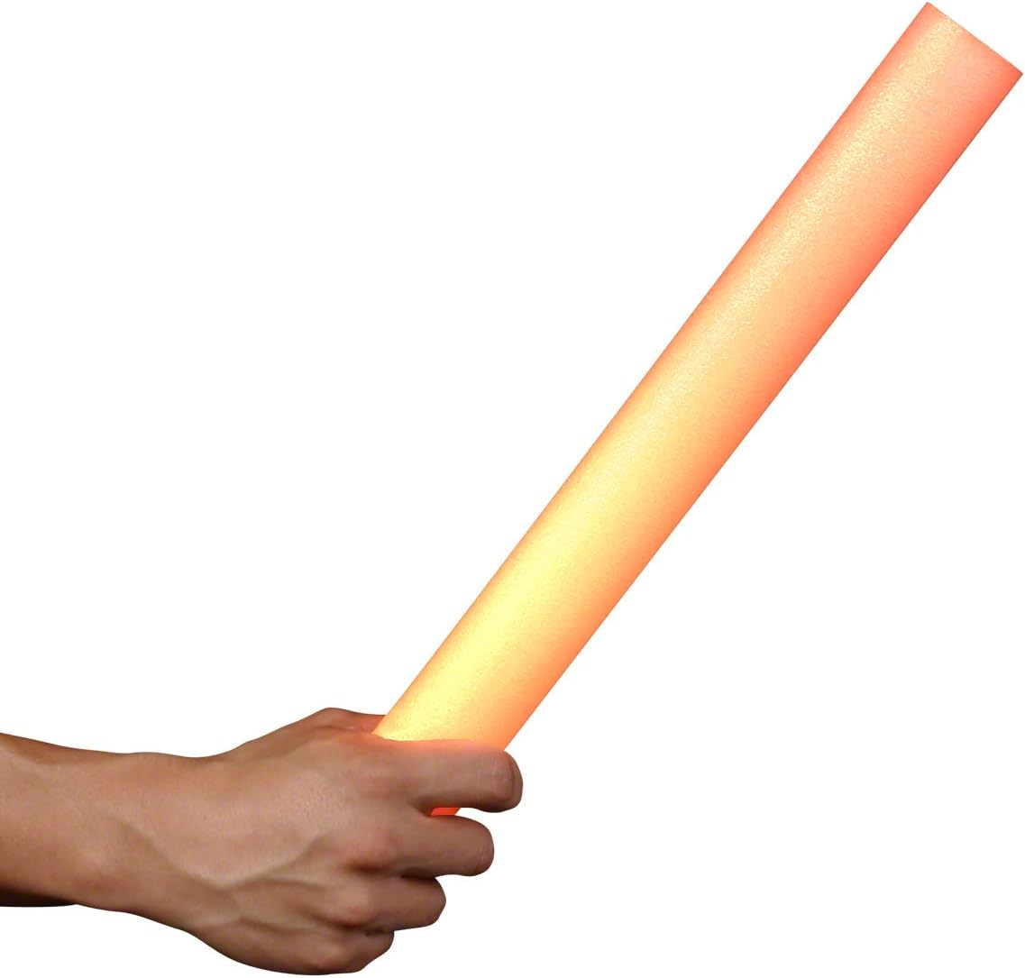FlashingBlinkyLights Orange Light Up LED Foam Cheer Sticks (Set of 12)
