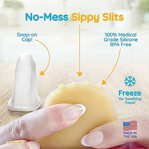 Teetherpop No Mess Frozen Baby Teethers, Fill W/Breastmilk, Purees, Smoothies, Juice, Usa Made, Medical Grade Materials, Soothie Pacifier, Baby Fruit Feeder, Teething Toys For Teething Relief #TOP2