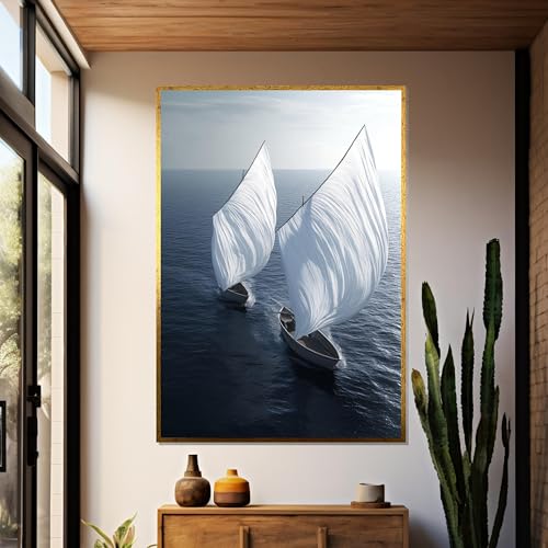 Tableau sur toile voilier grand format 70x100cm pour habiller un mur vide