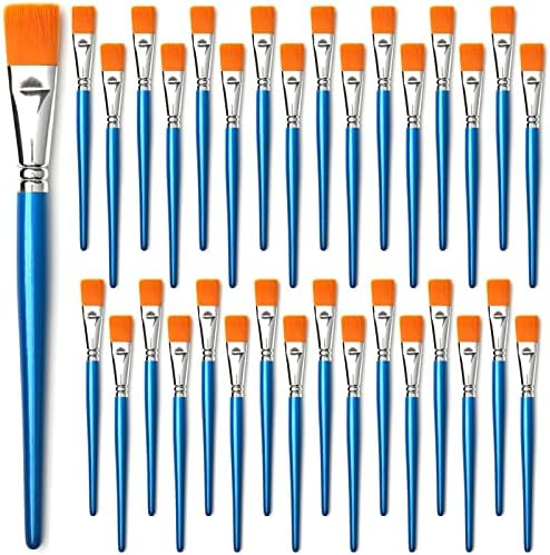 GACDR 1 inch Flat Paint Brushes for Acrylic Painting, 32 Pieces Large Acrylic Paint Brushes Bulk for Acrylic, Watercolor, Oil, Crafts, Face Body Art