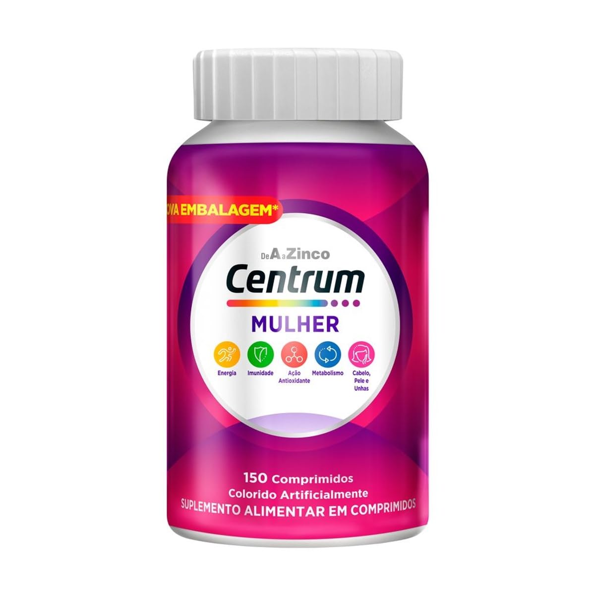 Centrum Mulher Multivitaminico Diário, com Magnésio, Vitamina D e Vitamina B12, 150 Comprimidos em promoção! Veja a oferta e mais achadinhos de Vitaminas & Suplementos 2 Hoje é o melhor dia para comprar Centrum Mulher Multivitaminico Diário, com Magnésio, Vitamina D e Vitamina B12, 150 Comprimidos com aquele preço maroto! Promoção! Aproveite a oferta! 2