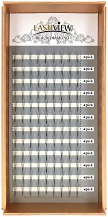 LASHVIEW Natural Long 6D Volume Eyelash Extension Rapid Cluster Lashes Pro Granting 0.10mm C Curl 13mm Length 6D Individual Lashes