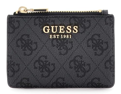 Porte-cartes GUESS Laurel II SLG petit portefeuille fin gris foncé Coal