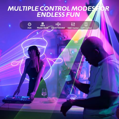 Image of DJ Laser Light for Party,3D Animation Laser Machine,Multiple Control Functions,Support Manual Graffiti, Text Playback, and Personalized Programming,Suitable for DJ Parties, KTV Bars and Events