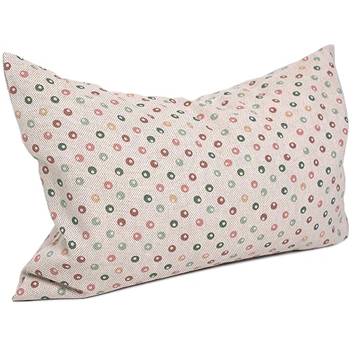 Zirbenkissen 30x20cm Bio-Baumwolle Punkte + Bio-Inlett - 100% naturrein. Duftkissen mit Zirbenspäne