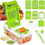 Ahorre tiempo: use esta cortadora para brindarle una variedad de métodos para cortar, pelar, rallar, rebanar y rallar verduras y frutas, acortar el tiempo de preparación antes de las comidas y ayudarlo a crear una variedad de cocinas.