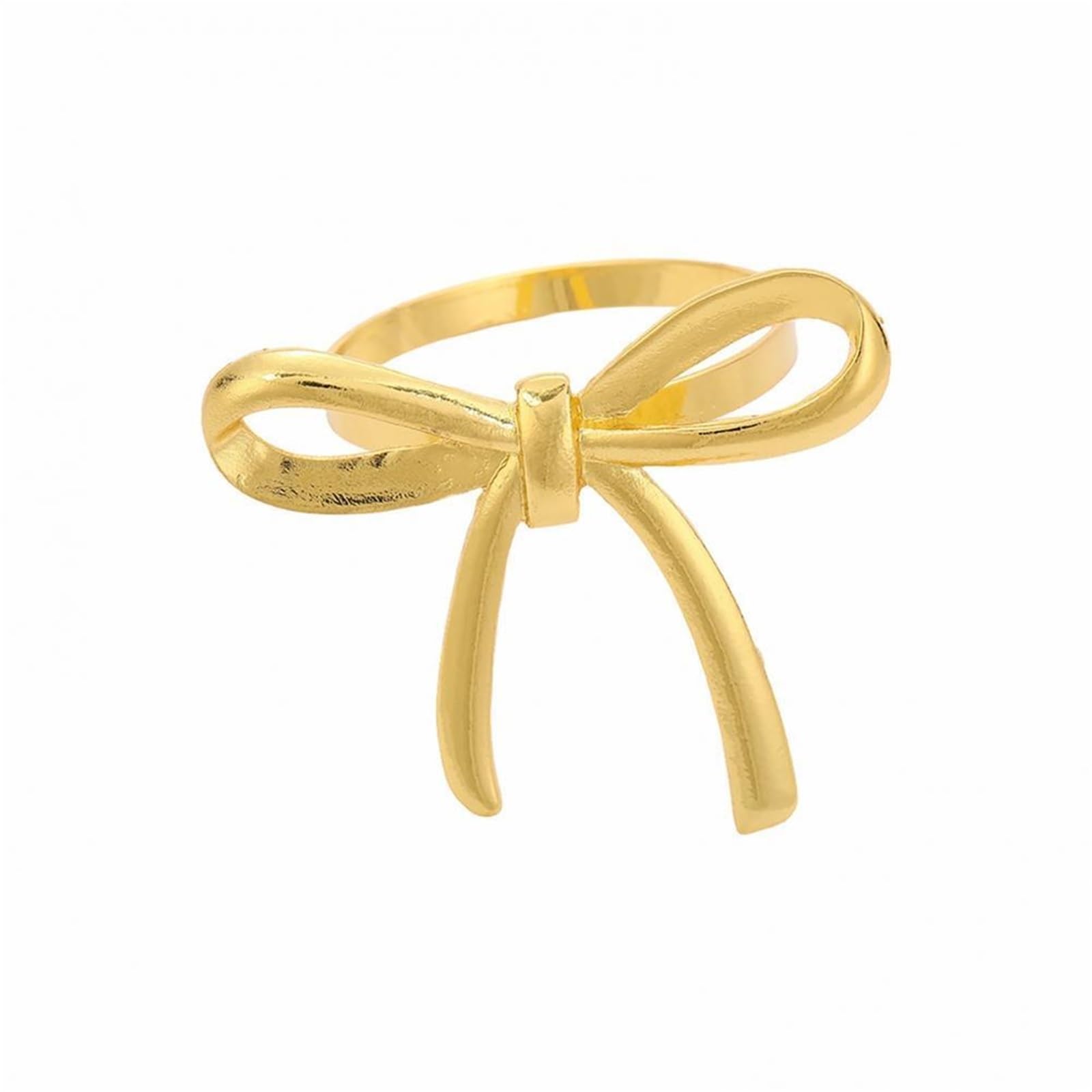 Napkin Rings 10pcs Reusable Napkin Holder Elegant Bow Knot Rings Set Holders for Wedding Table Decor Shower for Dining Table Decor(Golden)