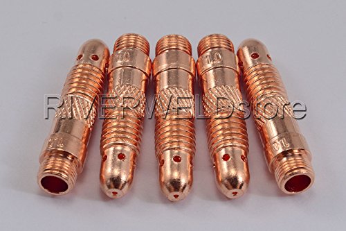 Image of RIVERWELD TIG Collet Bodies 10N30 .040 inch & 1.0mm Orifice 5pcs | for QQ300 PTA DB SR WP 17 18 26 TIG Welding Torch