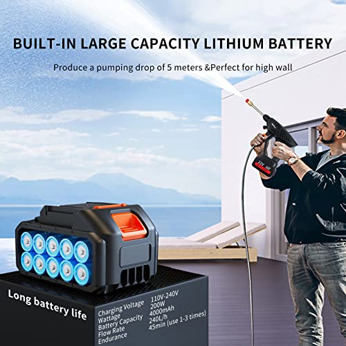 Portable Cordless Power Washer，Mini Cordless Pressure Washer Gun 21V Lithium Battery 160W Power 100Bar Portable Car Washer/Garden/Outdoor Cleaning/Extension Bar #TOP4