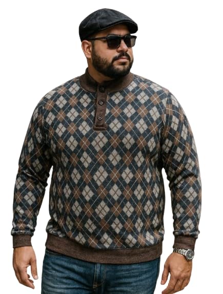 austivo Men Checks Blue Winter Sweater-picture-39