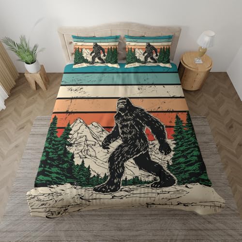Camelliaa Shop Bigfoot in Forest Bedding Set, Bigfoot in Forest Bed Set