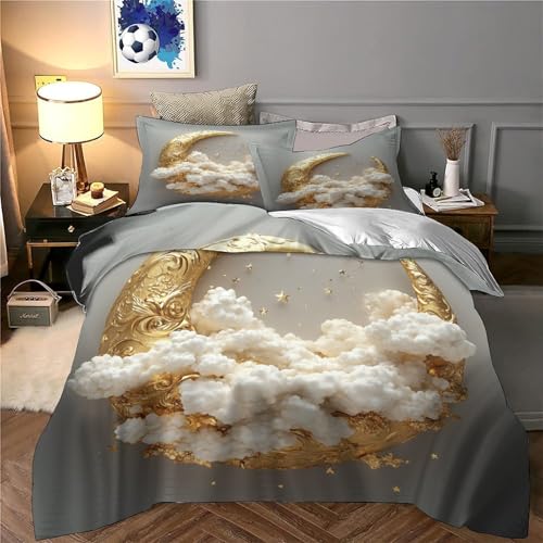 Housse de Couette éclair caché en microfibre motif 3D céleste - 6
