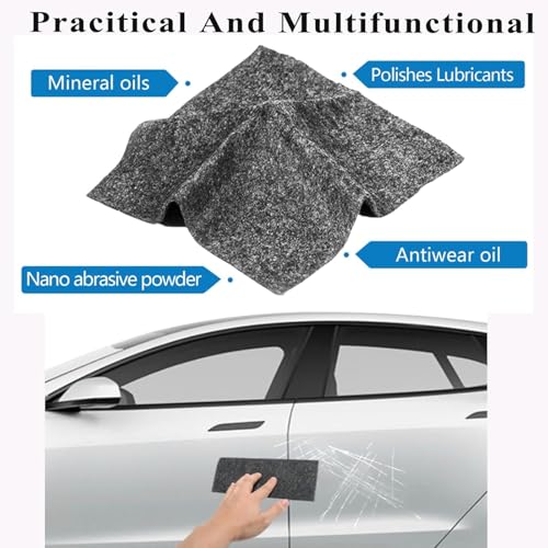 8 Stück Nano Kratzerentferner Tücher, Mikrofaser Poliertuch, Entfernt Leichte Kratzer & Schrammen, Sparkle Tuch für Auto Lackreparatur, Inkl Polierfunktion für Lackpflege Für alle Fahrzeugtypen