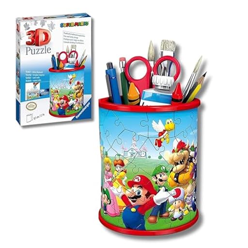 Ravensburger - Puzzle 3D Niños Portalápices Super Mario | Puzzles 3D para Niños De 6 Años O Más | Maquetas para Montar De 57 Piezas | Regalo Niño 6 Años O Más | Ya disponible en tu tienda friki favorita! En mundofriki.es!