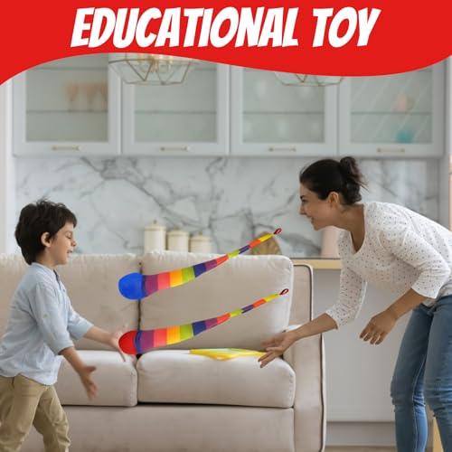 ZocRjvN Regenbogenball, 2 Stück Flummi Mit Schweif Für Gartenspiele Für Kinder, Tiefblau Und Rot, 95cm Oxford-Stoff Bälle Zur Förderung Der Hand-Auge-Koordination, Ideal Für 3-8 Jahre Alte Kinder
