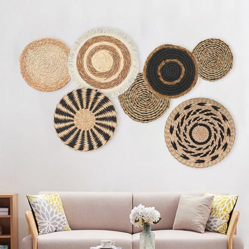7 paniers muraux boho de différentes tailles pour salon - 5