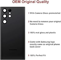 Vista 2 de Reemplazo de cristal trasero trasero para Samsung Galaxy S22 Ultra 6.8 pulgadas 5G con kit de herramientas de reparación y adhesivo preinstalado
