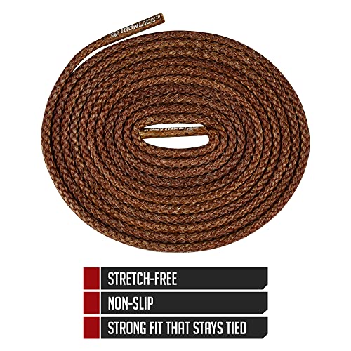 IRONLACE Unbreakable Round Bootlaces - Indestructible, Waterproof & Fire Resistant Boot & Shoe Laces, 1500-Pound Breaking Strength/Pair, Brown, 63-Inch, 3.2mm Diameter, 1-Pair by IRONLACE - Image 6