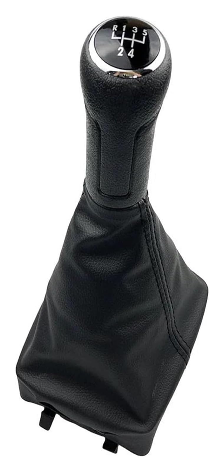Jsrvqkms One Color Car Gear Knob For Vw For Polo 9N 9N2 9N3 2001-2009 Car Gear Shift Knob Lever Shifter Gaiter Boot Cover(5 Speed Black)