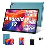 DMOAO Tablet 10 Pulgadas Android 12 con 5G Wi-Fi, HD Tablets con 8GB RAM + 64GB ROM (TF 1TB), GPS, 1280 * 800, 8 Cores 2.0 GHz, Bluetooth 5.0, 6000 mAh, USB-C, Azul Tablet