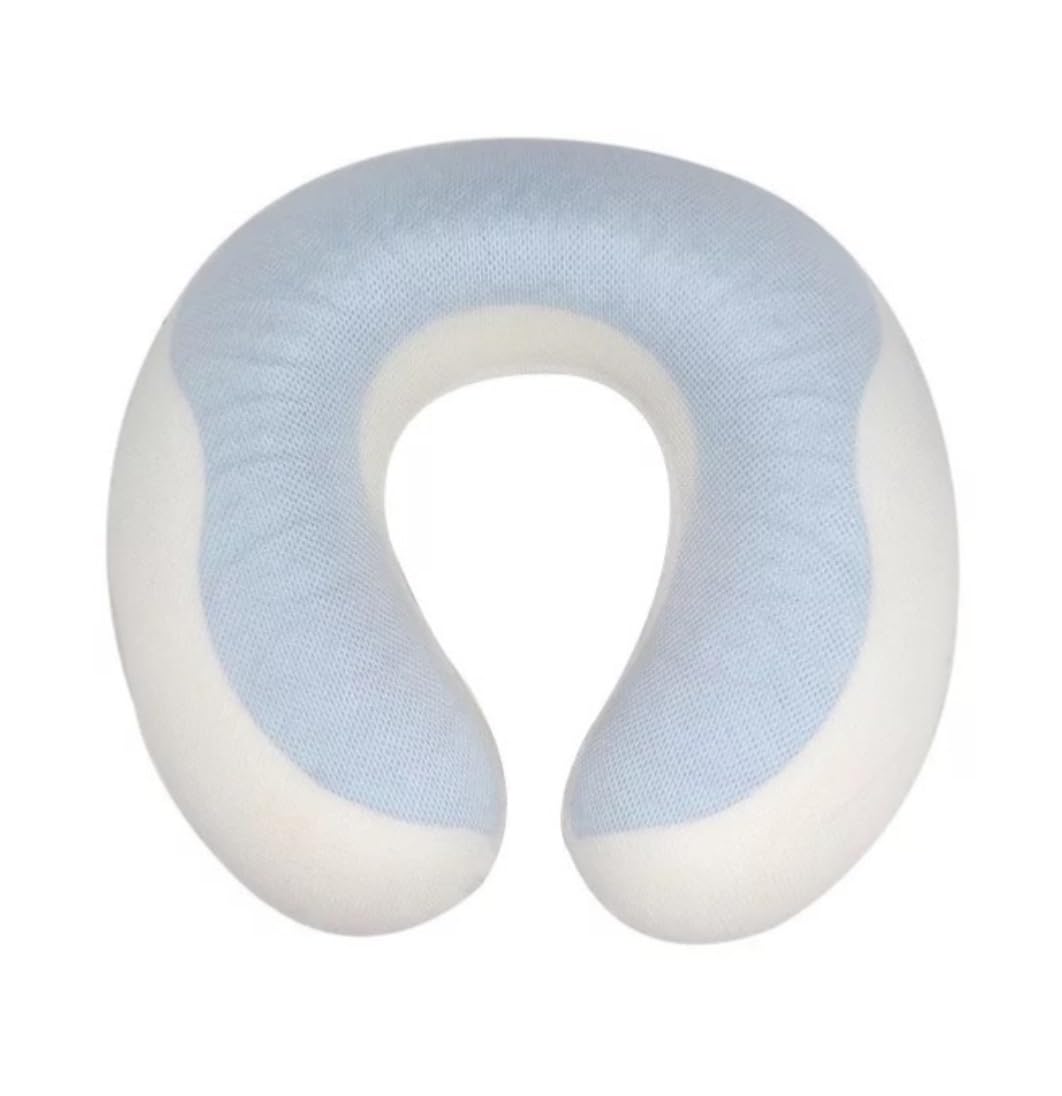 Almohada para El Cuello Almohada de Viaje Espuma viscoelástica Gel para el Cuello en Forma U para avión Soporte de Viaje de Cojín(White)