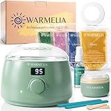 Warmelia Kit Épilation 2-en-1 – Chauffe-Cire Premium + Mini Chauffe-Cire Visage – 400g de Cire Pelable Sans Bande – Perles de Cire Chaude – Spatules en Silicone – Idéal Zones Larges & Précises