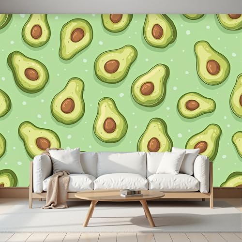 Papier peint avocat mignon cache misère grand mur blanc 3D