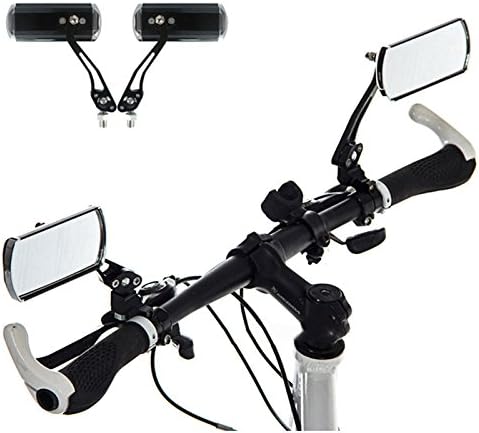 AIDDKK 1 Pair Aluminum Alloy Bike Rearview Mirror,360°Adjustable Rotation Bicycle Back Mirror for Mountain Bike,Road Bike,and Fixed Gear Bike with the Handlebar