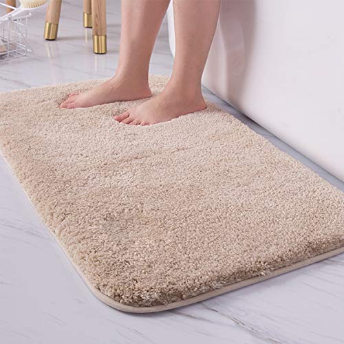 Astoryou Tapis de bain super doux et absorbant l'eau, antidérapant et pelucheux à poils longs pour chambre d'enfant, convient pour salle de bain/chambre/cuisine (beige, 80 x 50 cm) Cover