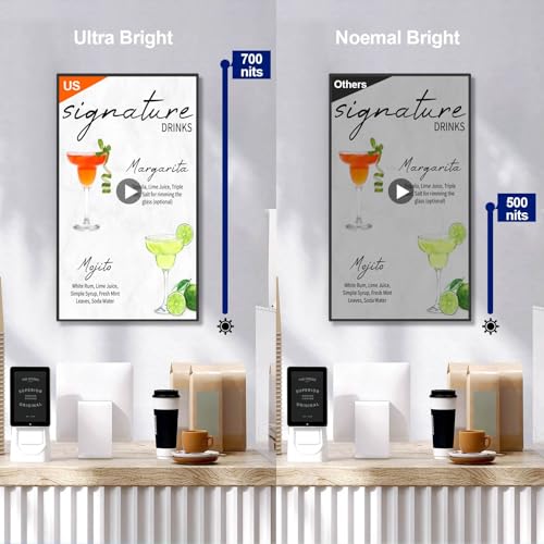 Image of 43inch Touchscreen Digital Display, 700nit High Brightness Digital Signage, CMS /U-Disk Plug&Play, Slim Fit Frameless LCD Monitor, Smart Split Screen, 24 /7 Timer Switch, Built-in Speaker
