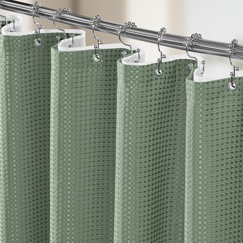 Vipfree 3 in 1 Shower Curtain Set, Waffle Shower Curtain
