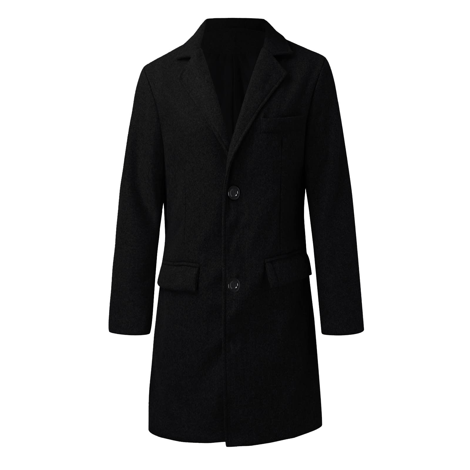 Fulidngzg Cappotto Uomo Invernale Lungo In Lana Cotone Con Colletto E Bottoni Giacca Primaverile Elegante Vento Caldo Trench Casual Leggero Mezza Stagione Per Lavoro