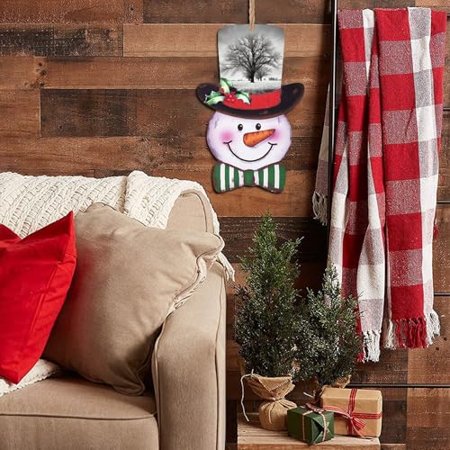 Arbre noir et blanc imprimé sur planche bois déco Noël maison - 8