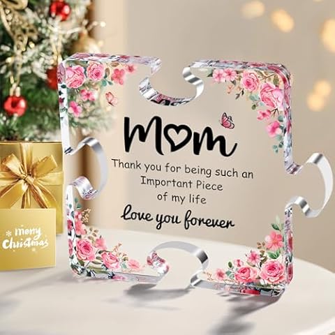 Winzwon Gifts for Mom Christmas Stocking Stuffers from Daughter and Son Acrylic Pieces 3.86×4.57 in Unique Mother Birthday Gifts Thanksgiving Gift Cover