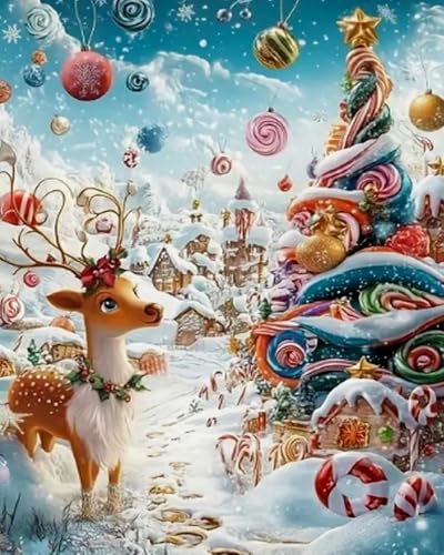 DIY Diamant Painting Kit Complet 40x50 pour réussir facilement votre déco de Noël