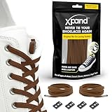 Xpand No Tie Shoelaces System with Elastic Laces - Brown - One Size Fits All Adult and Kids Shoes