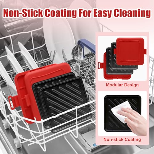 Microwave Toastie Sandwich Maker with Removable Non-Stick Plates & Silicone - Quick-Cooking Micro Toastie for Sandwiches, Paninis, and Fried Eggs - Image 7