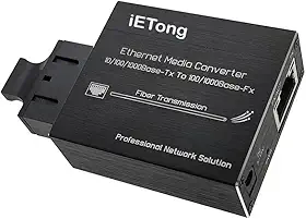 Conversor de mídia de fibra Mini Gigabit RJ45, 10/100/1000Base-Tx para 100/1000Base-Fx Dual SC Fiber Single-Mode, módulo de fibra integrado de até 20 km